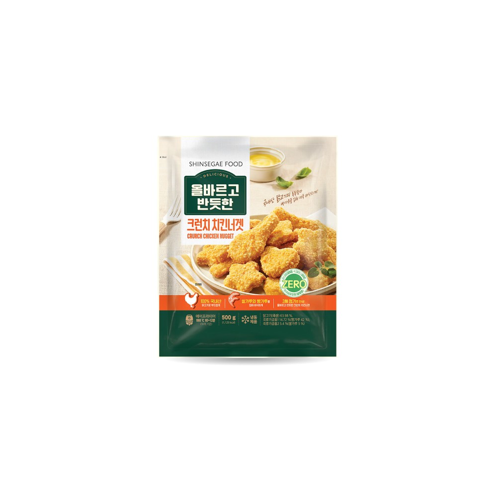 올바르고반듯한 크런치 치킨너겟 2kg(500gX4팩)(신세계푸드 중복쿠폰 할인)